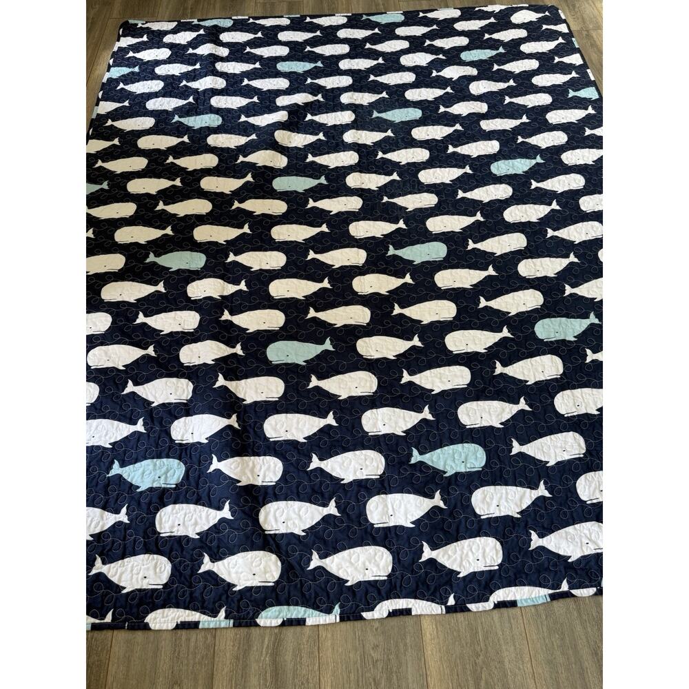 Lush Decor Whale Comforter Quilted Quilt Set Blue Size Twin Nautical Coastal